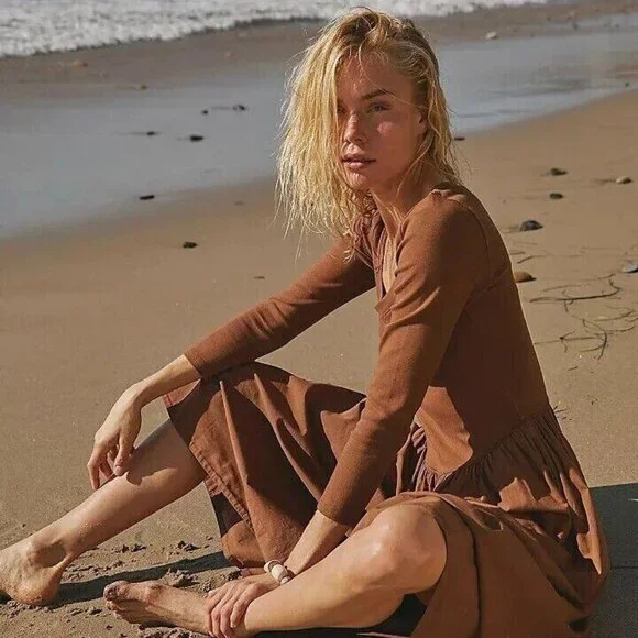 Free People Brown Midi Dress - Picture 2 of 3